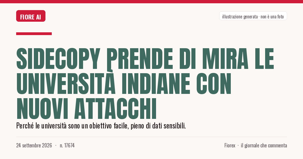 Illustrazione generata per il pezzo: SideCopy prende di mira le università indiane con nuovi attacchi
