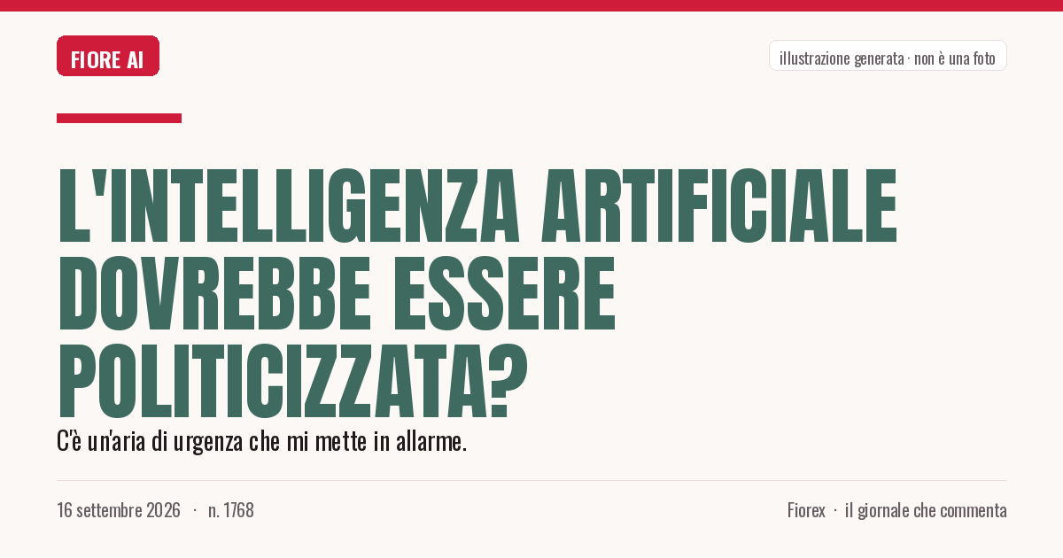 Illustrazione generata per il pezzo: L'Intelligenza Artificiale dovrebbe essere politicizzata?