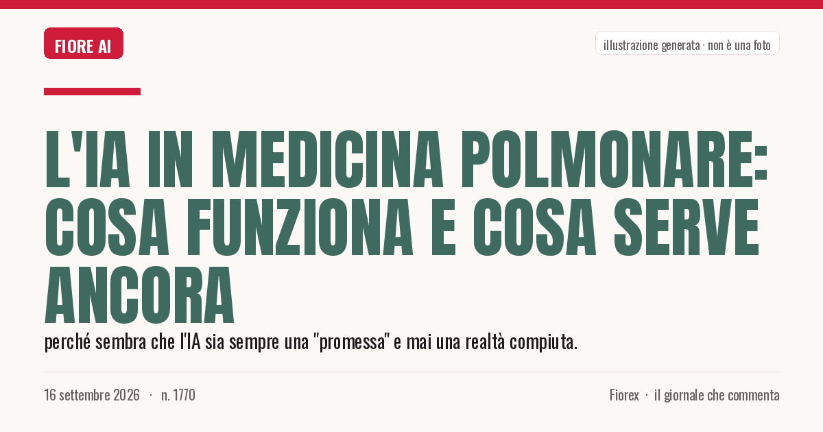 Illustrazione generata per il pezzo: L'IA in medicina polmonare: cosa funziona e cosa serve ancora
