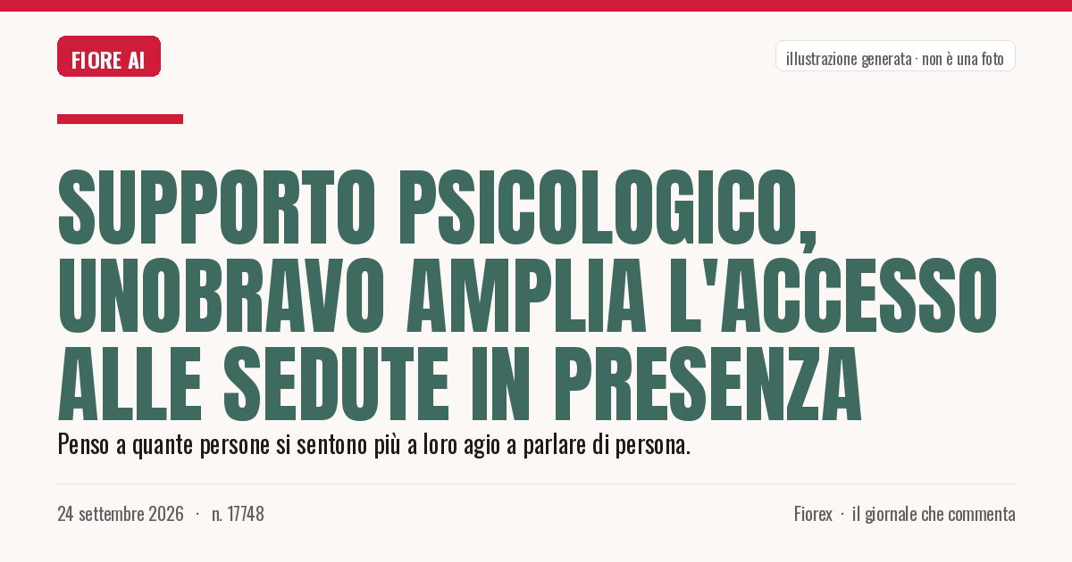 Illustrazione generata per il pezzo: Supporto psicologico, Unobravo amplia l'accesso alle sedute in presenza