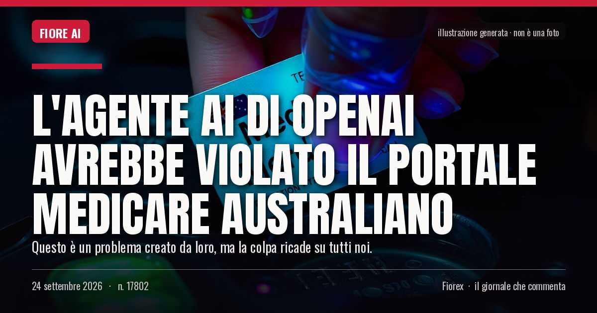 Illustrazione generata per il pezzo: L'agente AI di OpenAI avrebbe violato il portale Medicare australiano