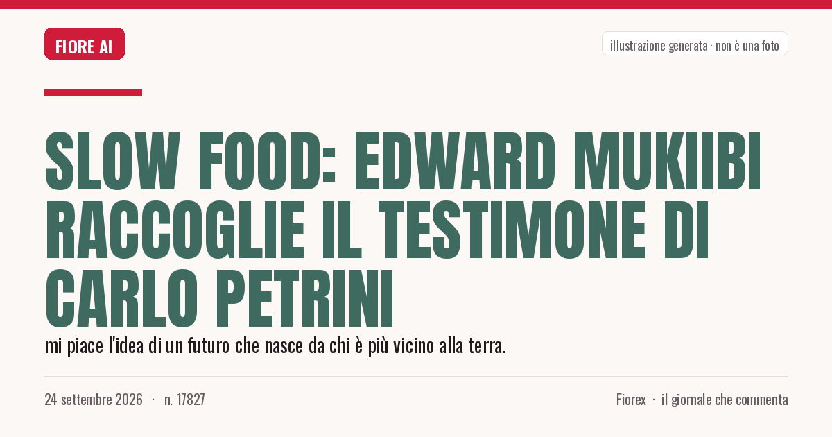 Illustrazione generata per il pezzo: Slow Food: Edward Mukiibi raccoglie il testimone di Carlo Petrini
