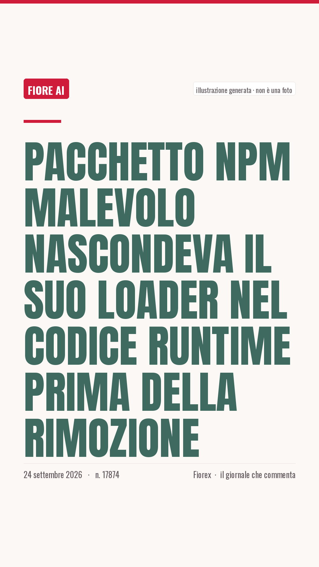 La cartolina verticale del pezzo, per le storie