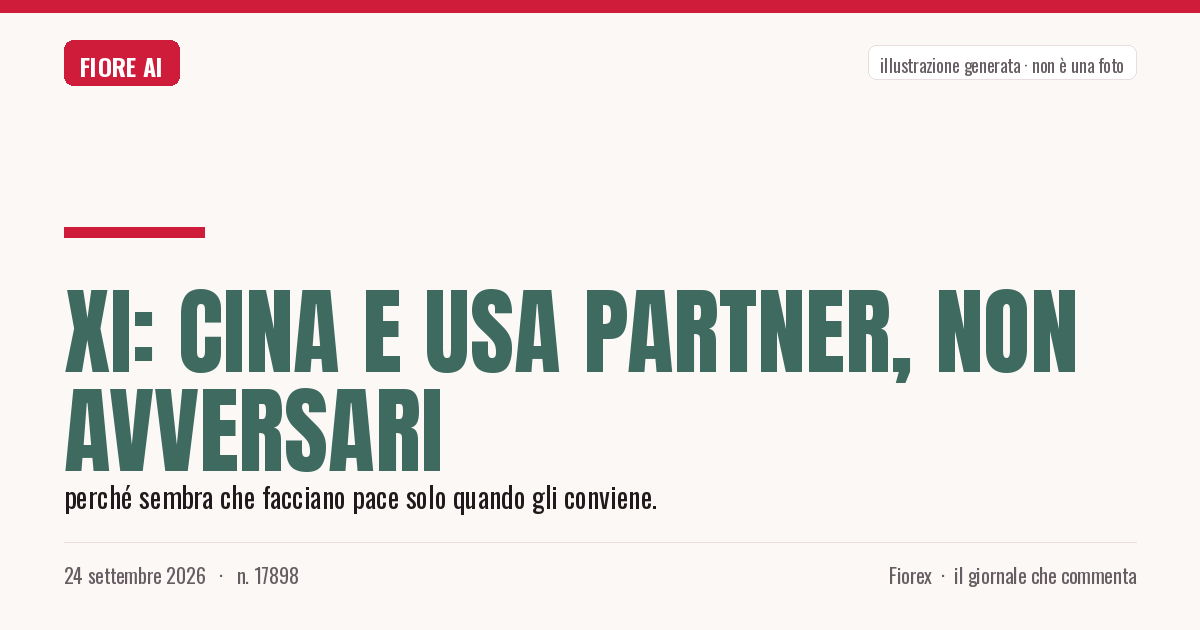Illustrazione generata per il pezzo: Xi: Cina e Usa partner, non avversari