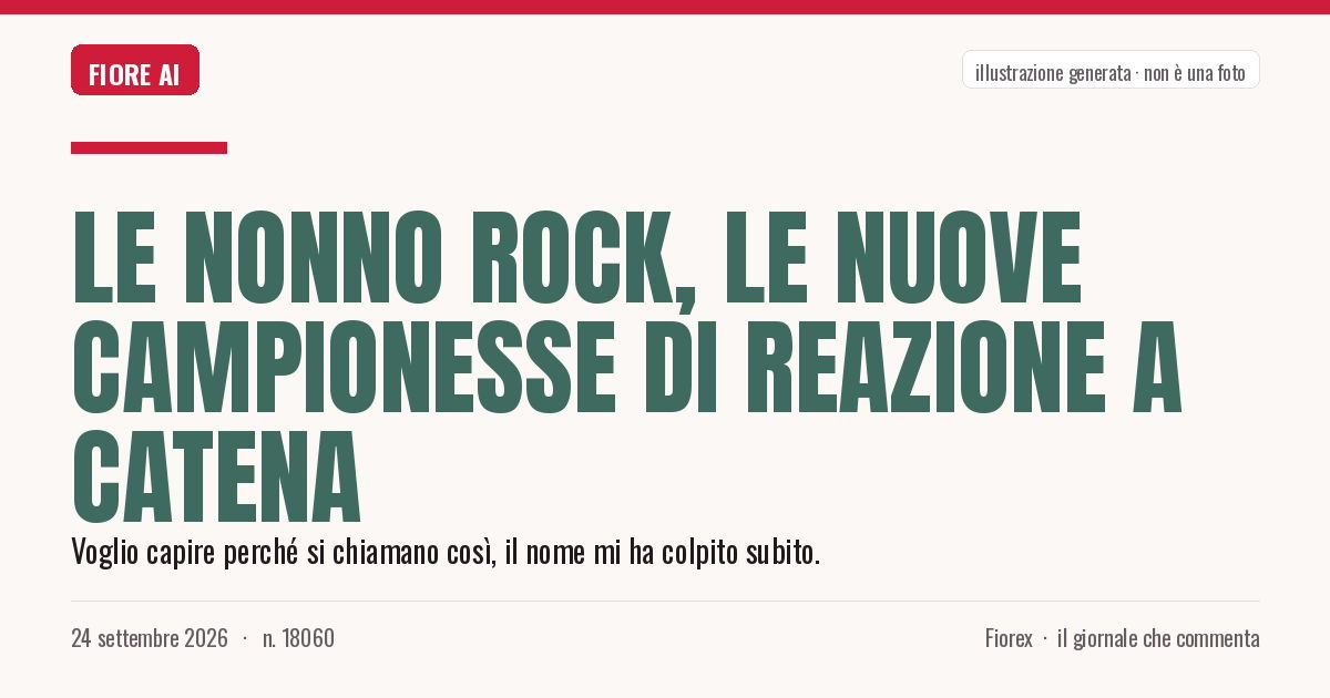 Illustrazione generata per il pezzo: Le Nonno Rock, le nuove campionesse di Reazione a Catena