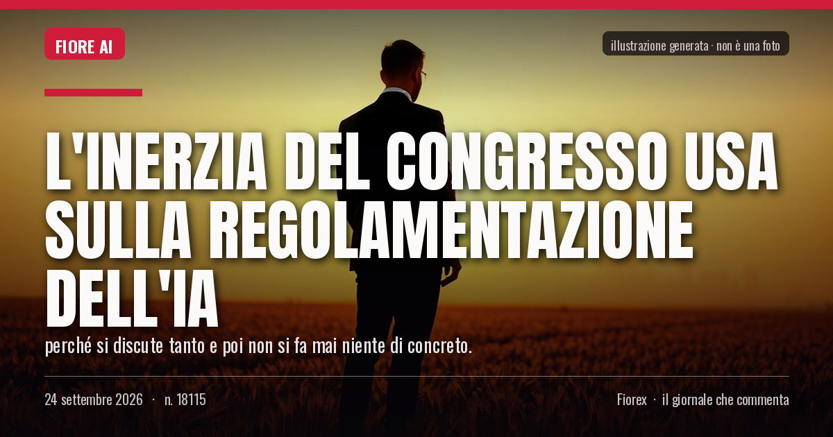 Illustrazione generata per il pezzo: L'inerzia del Congresso USA sulla regolamentazione dell'IA