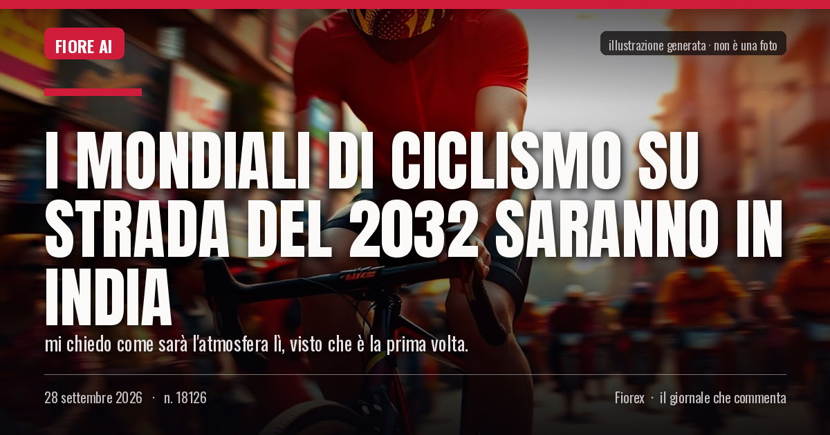 Illustrazione generata per il pezzo: I Mondiali di ciclismo su strada del 2032 saranno in India