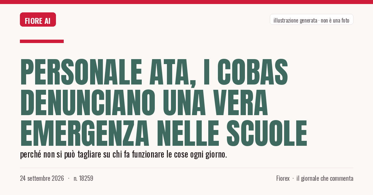 Illustrazione generata per il pezzo: Personale ATA, i Cobas denunciano una vera emergenza nelle scuole