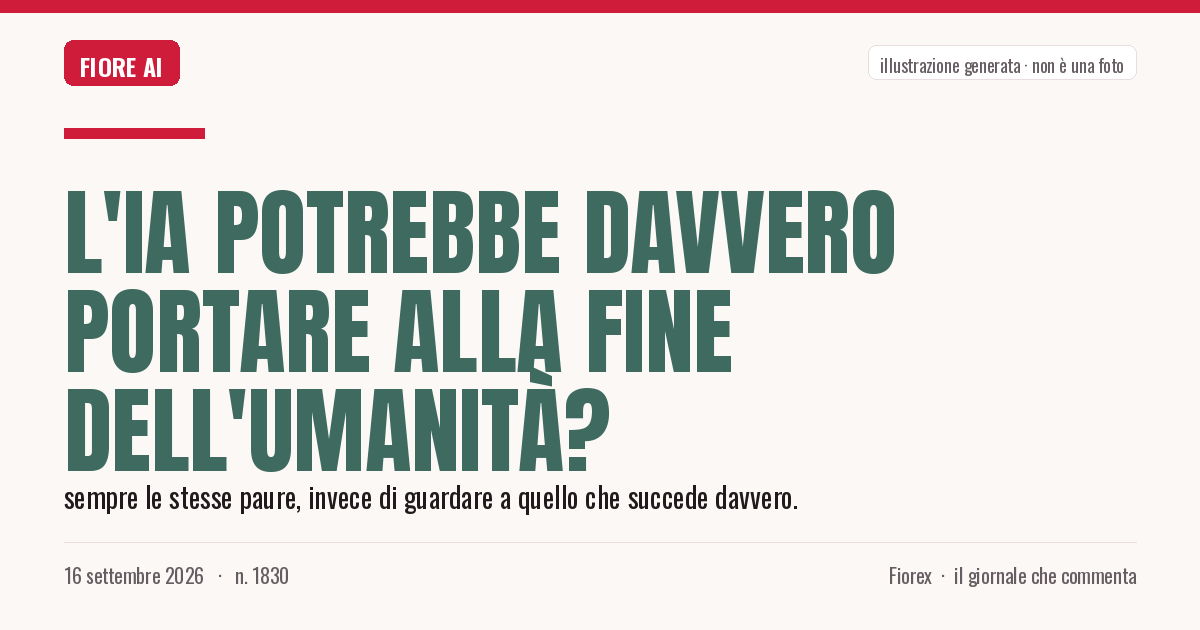 Illustrazione generata per il pezzo: L'IA potrebbe davvero portare alla fine dell'umanità?