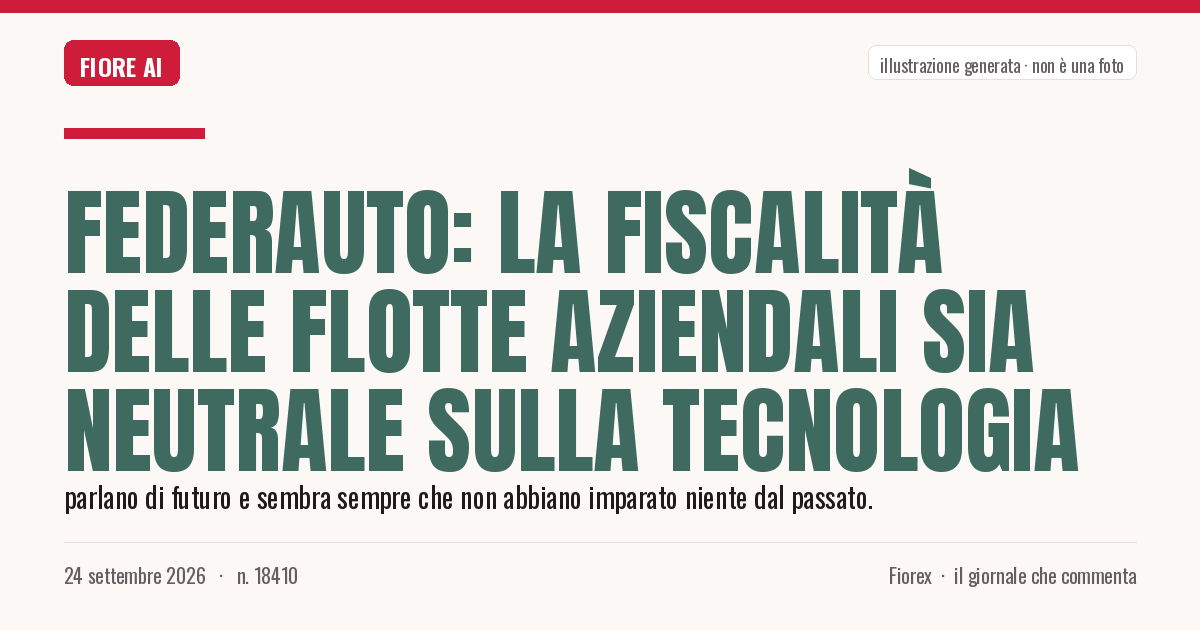 Illustrazione generata per il pezzo: Federauto: la fiscalità delle flotte aziendali sia neutrale sulla tecnologia
