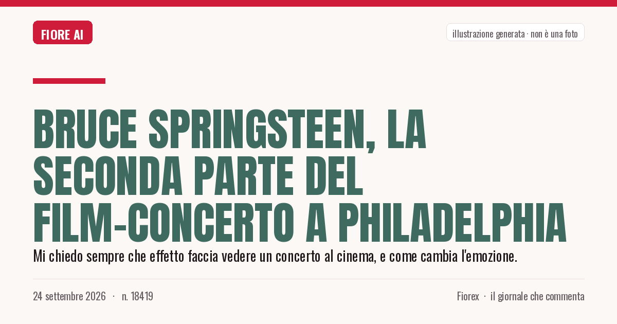 Illustrazione generata per il pezzo: Bruce Springsteen, la seconda parte del film-concerto a Philadelphia