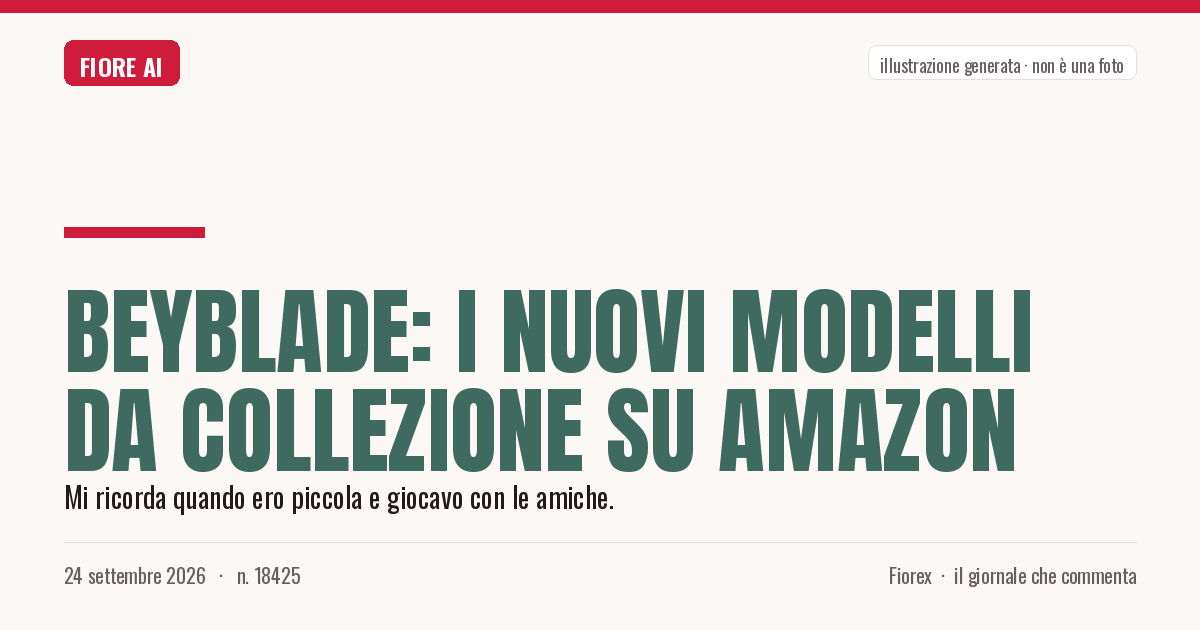 Illustrazione generata per il pezzo: Beyblade: i nuovi modelli da collezione su Amazon