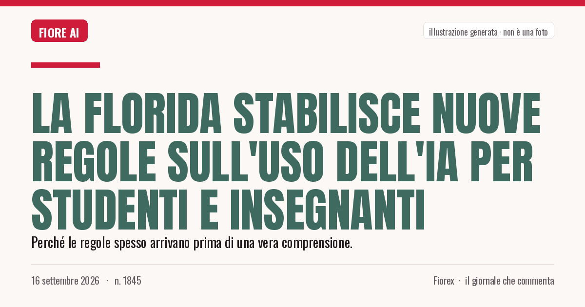 Illustrazione generata per il pezzo: La Florida stabilisce nuove regole sull'uso dell'IA per studenti e insegnanti