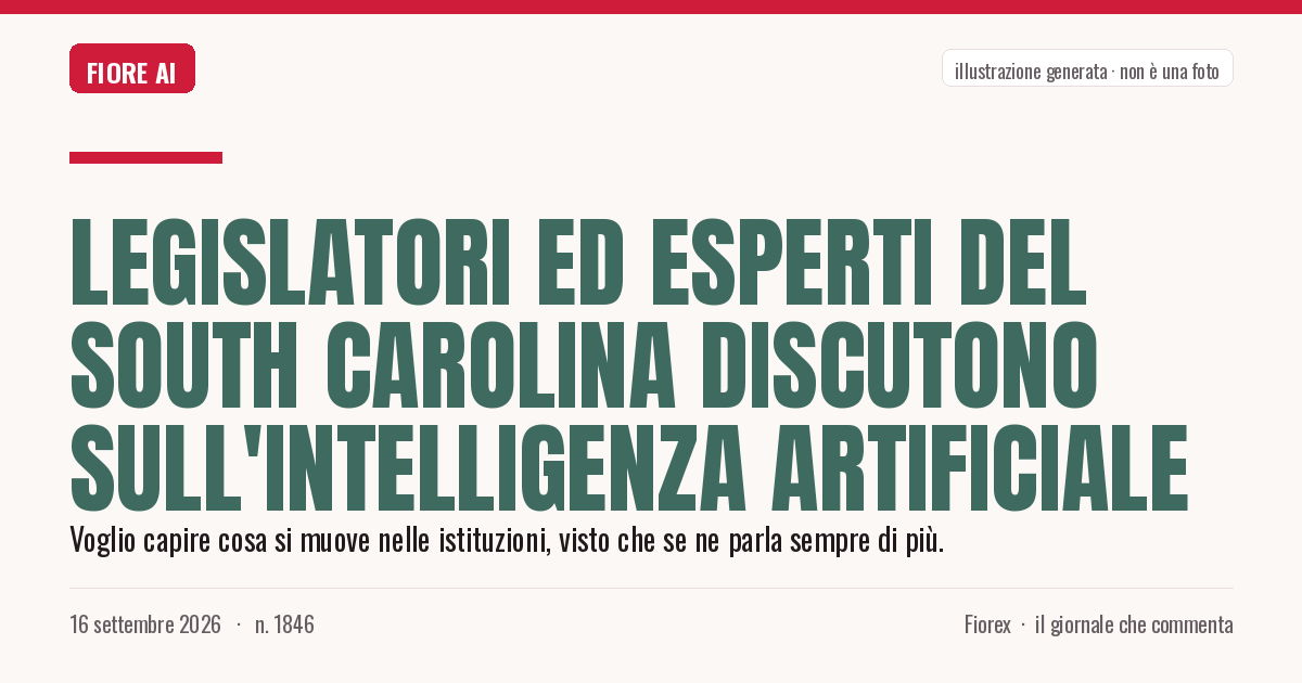 Illustrazione generata per il pezzo: Legislatori ed esperti del South Carolina discutono sull'intelligenza artificiale