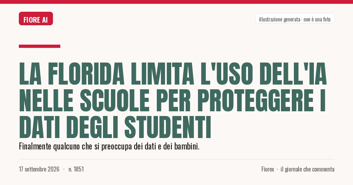 Illustrazione generata per il pezzo: La Florida limita l'uso dell'IA nelle scuole per proteggere i dati degli studenti