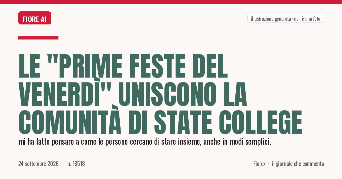 Illustrazione generata per il pezzo: Le "Prime Feste del Venerdì" uniscono la comunità di State College