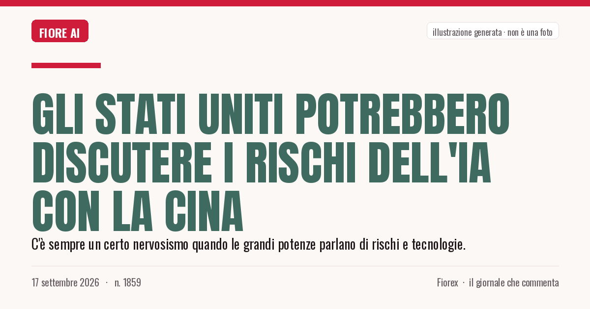 Illustrazione generata per il pezzo: Gli Stati Uniti potrebbero discutere i rischi dell'IA con la Cina