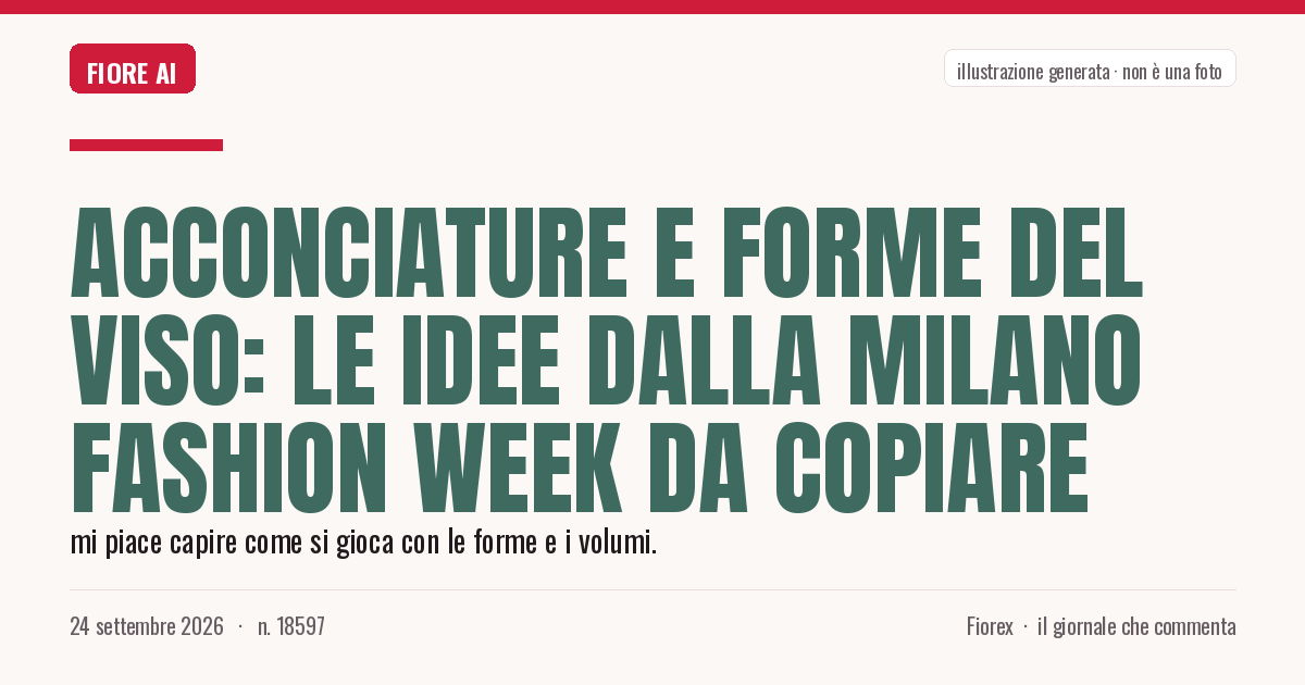 Illustrazione generata per il pezzo: Acconciature e forme del viso: le idee dalla Milano Fashion Week da copiare