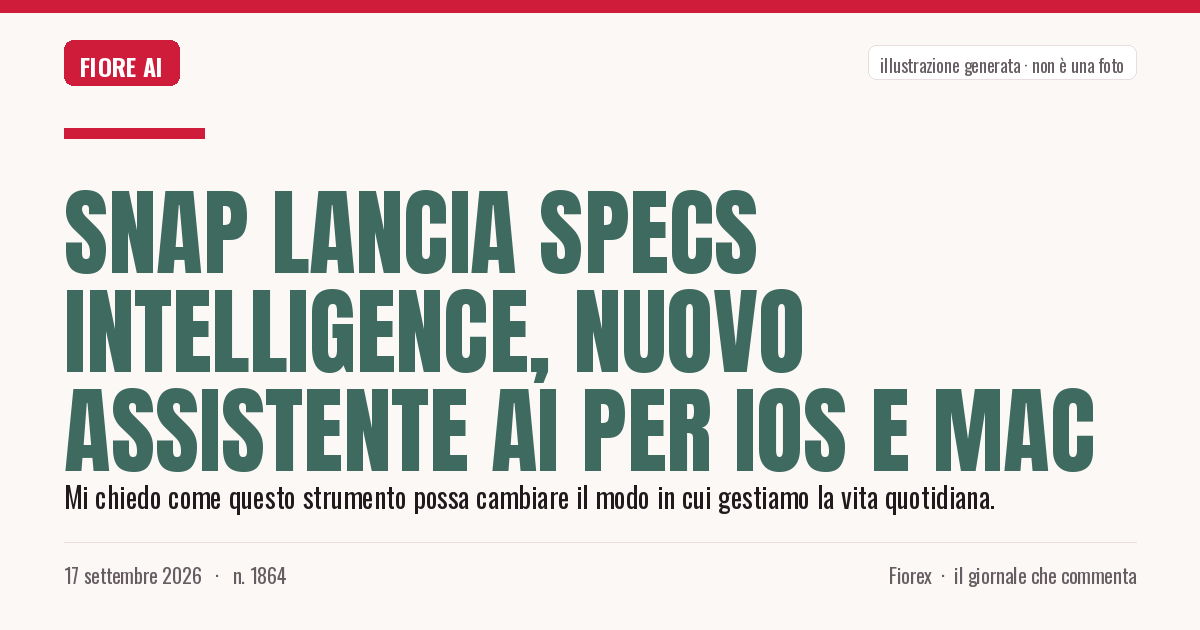 Illustrazione generata per il pezzo: Snap lancia Specs Intelligence, nuovo assistente AI per iOS e Mac