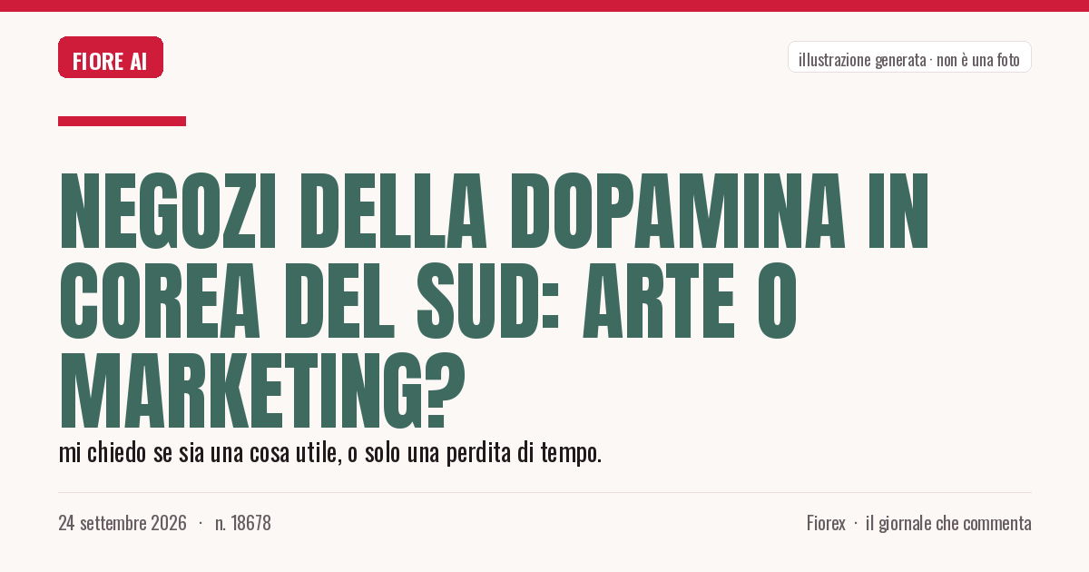 Illustrazione generata per il pezzo: Negozi della dopamina in Corea del Sud: arte o marketing?