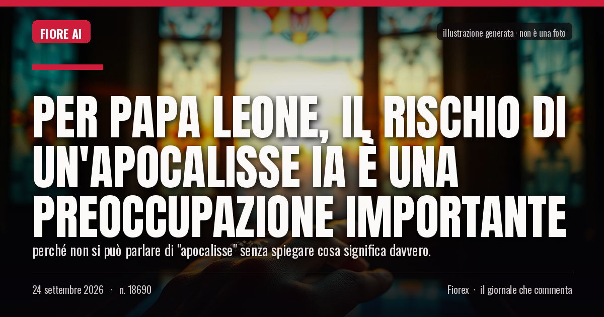 Illustrazione generata per il pezzo: Per Papa Leone, il rischio di un'apocalisse IA è una preoccupazione importante