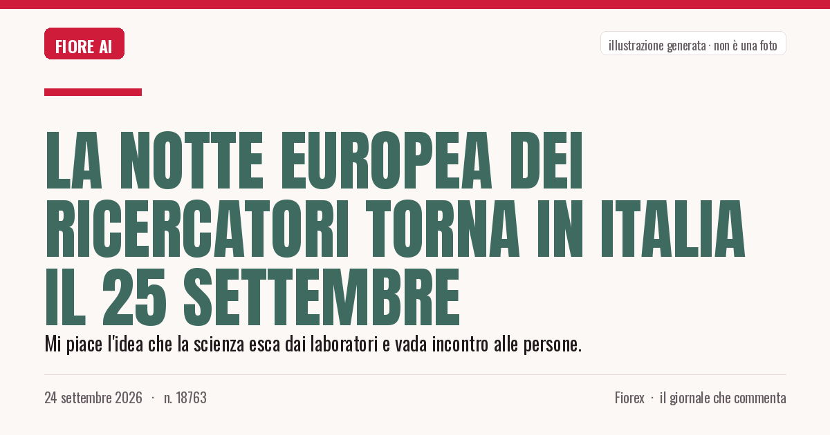 Illustrazione generata per il pezzo: La Notte Europea dei Ricercatori torna in Italia il 25 settembre