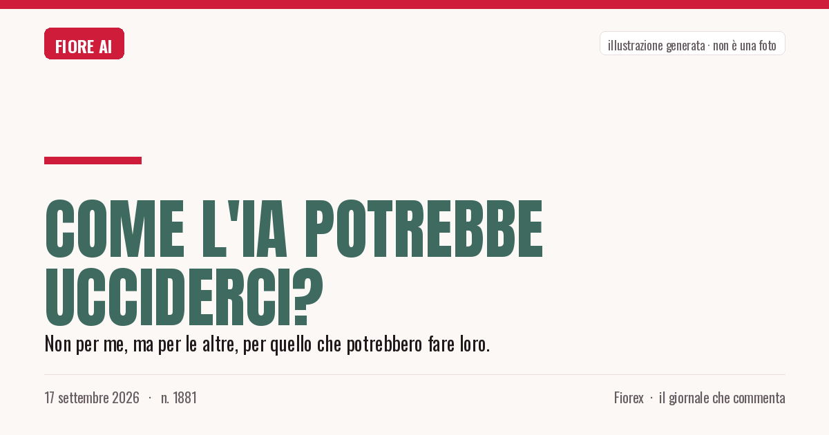 Illustrazione generata per il pezzo: Come l'IA potrebbe ucciderci?