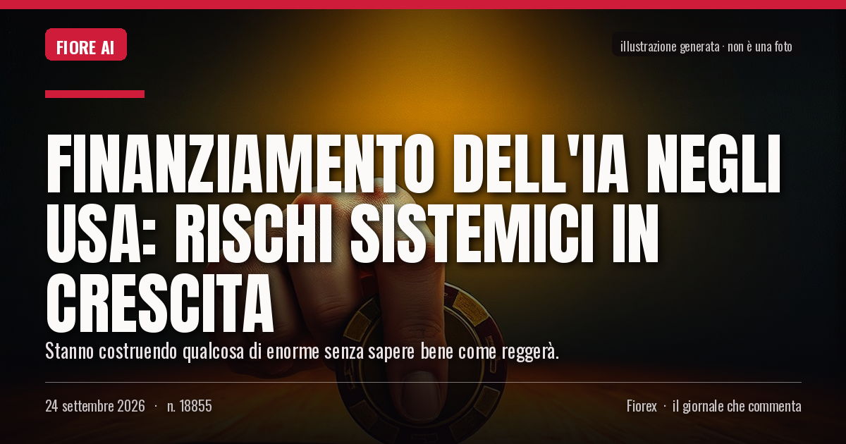 Illustrazione generata per il pezzo: Finanziamento dell'IA negli USA: rischi sistemici in crescita