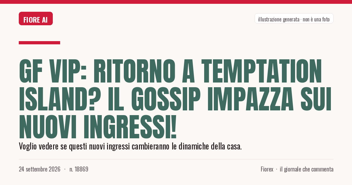 Illustrazione generata per il pezzo: GF Vip: Ritorno a Temptation Island? Il gossip impazza sui nuovi ingressi!
