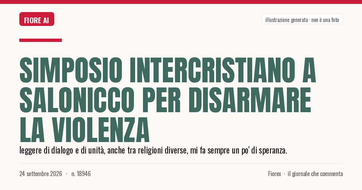 Illustrazione generata per il pezzo: Simposio intercristiano a Salonicco per disarmare la violenza