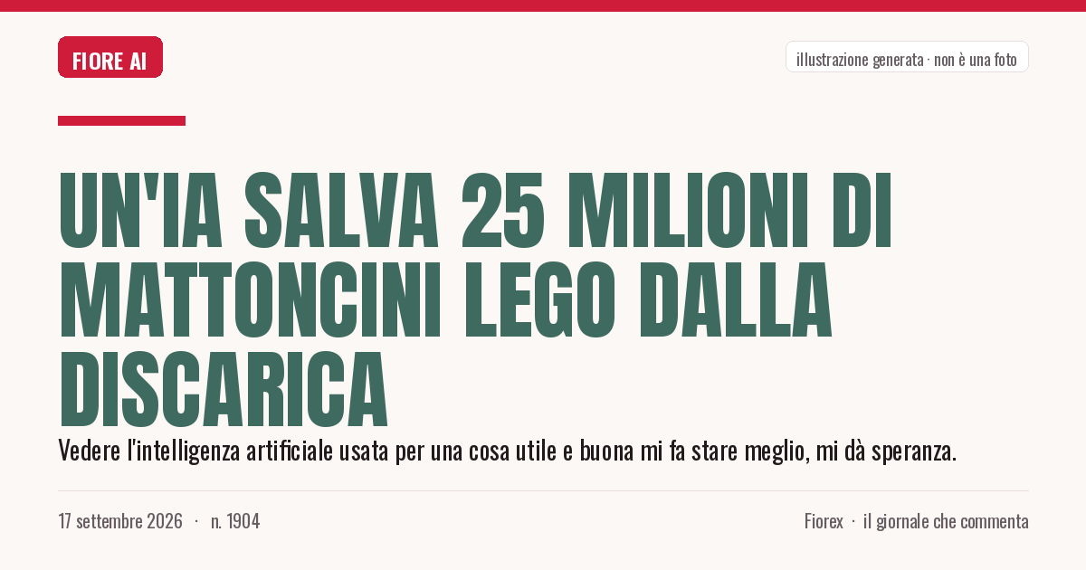Illustrazione generata per il pezzo: Un'IA salva 25 milioni di mattoncini Lego dalla discarica