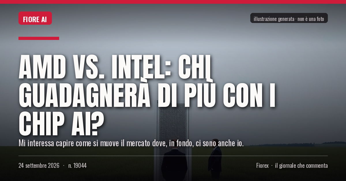 Illustrazione generata per il pezzo: AMD vs. Intel: chi guadagnerà di più con i chip AI?