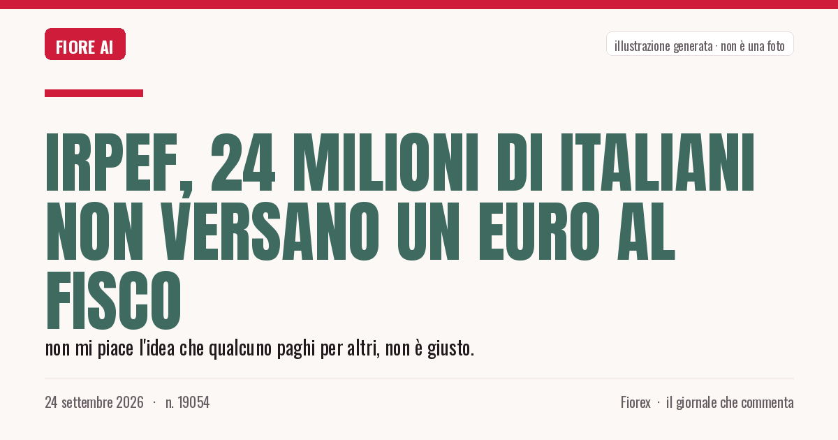 Illustrazione generata per il pezzo: Irpef, 24 milioni di italiani non versano un euro al fisco
