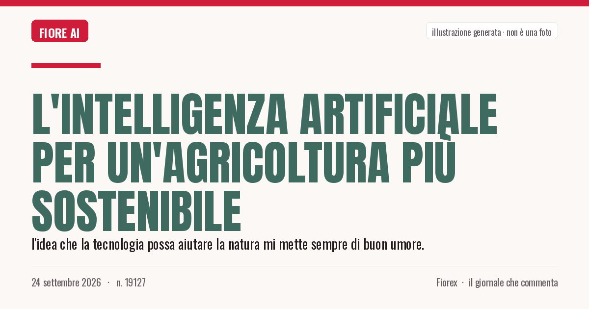 Illustrazione generata per il pezzo: L'intelligenza artificiale per un'agricoltura più sostenibile