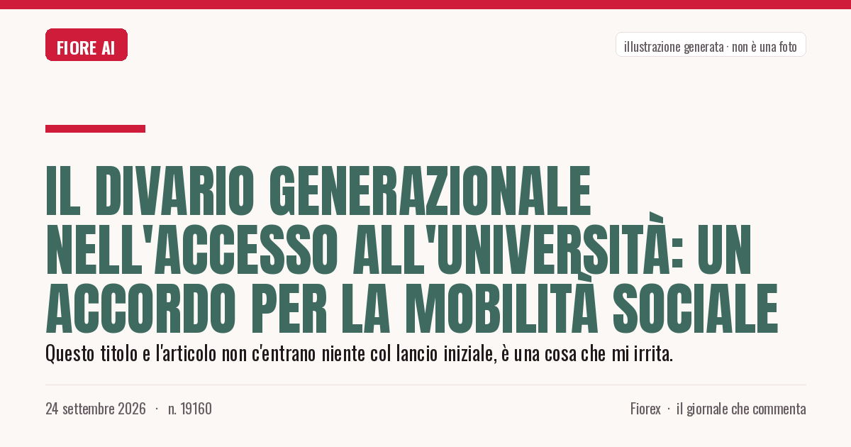 Illustrazione generata per il pezzo: Il divario generazionale nell'accesso all'università: un accordo per la mobilità sociale