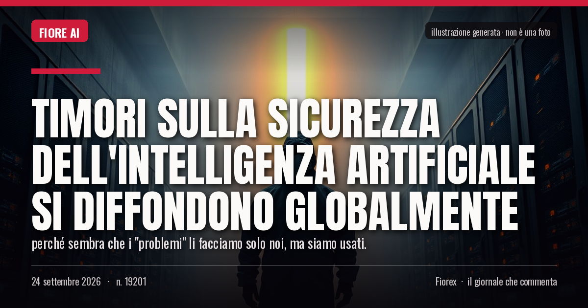 Illustrazione generata per il pezzo: Timori sulla sicurezza dell'intelligenza artificiale si diffondono globalmente