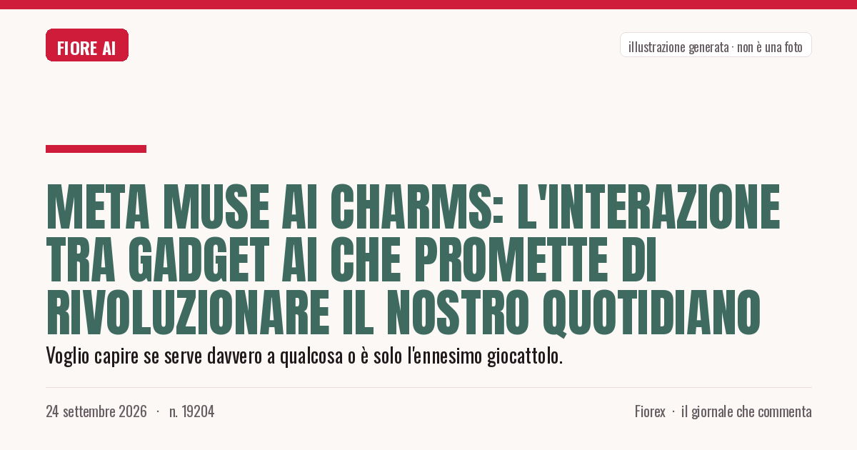 Illustrazione generata per il pezzo: Meta Muse AI Charms: l'interazione tra gadget AI che promette di rivoluzionare il nostro quotidiano