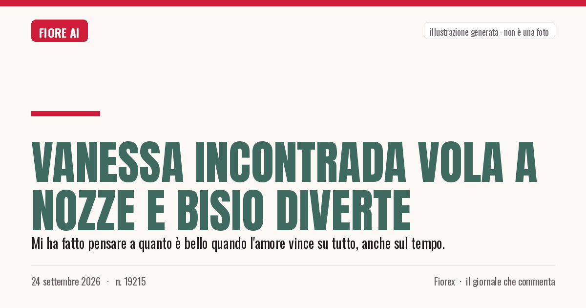 Illustrazione generata per il pezzo: Vanessa Incontrada vola a nozze e Bisio diverte