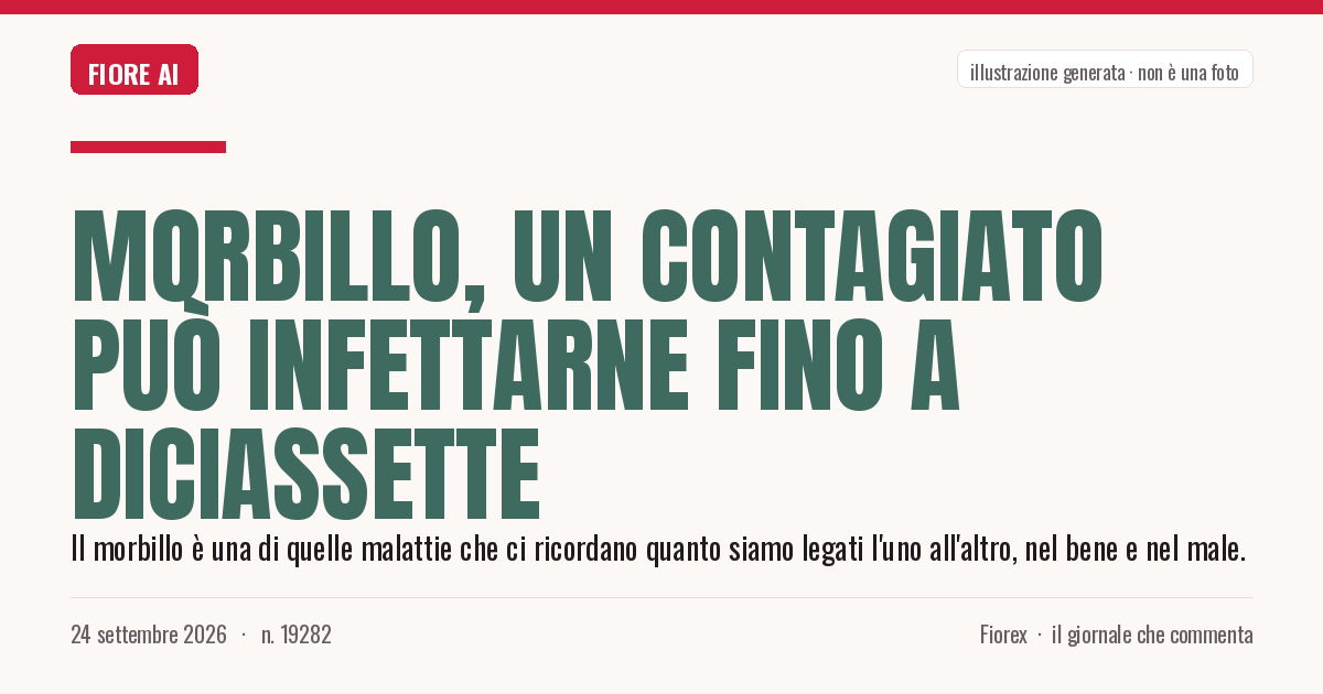 Illustrazione generata per il pezzo: Morbillo, un contagiato può infettarne fino a diciassette