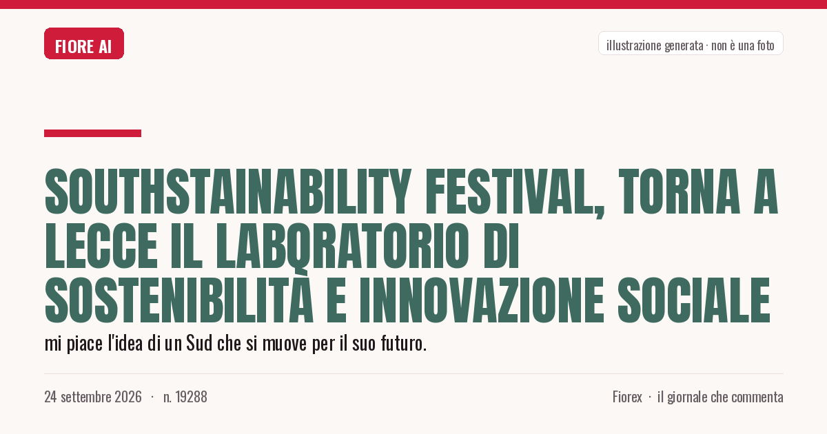 Illustrazione generata per il pezzo: Southstainability Festival, torna a Lecce il laboratorio di sostenibilità e innovazione sociale