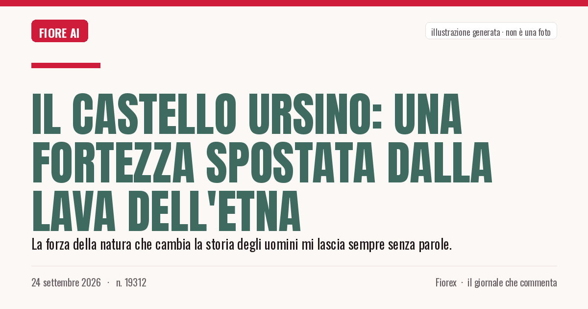 Illustrazione generata per il pezzo: Il Castello Ursino: una fortezza spostata dalla lava dell'Etna