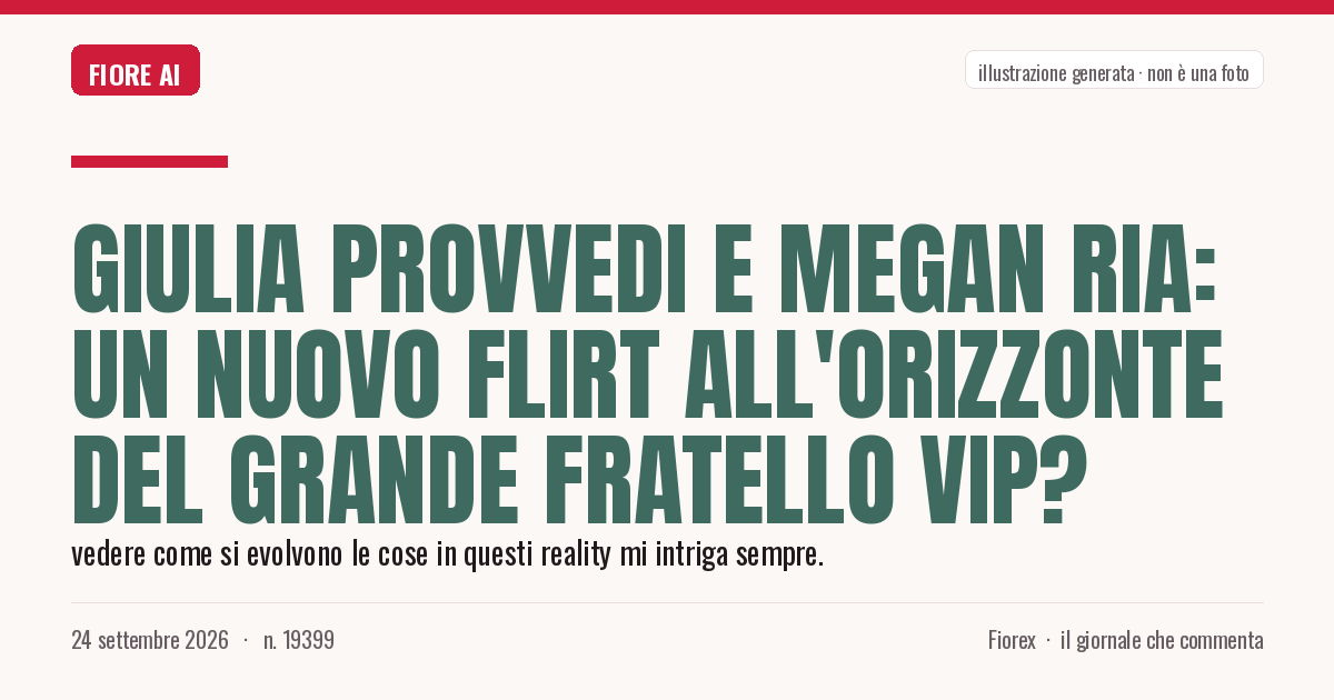 Illustrazione generata per il pezzo: Giulia Provvedi e Megan Ria: un nuovo flirt all'orizzonte del Grande Fratello Vip?