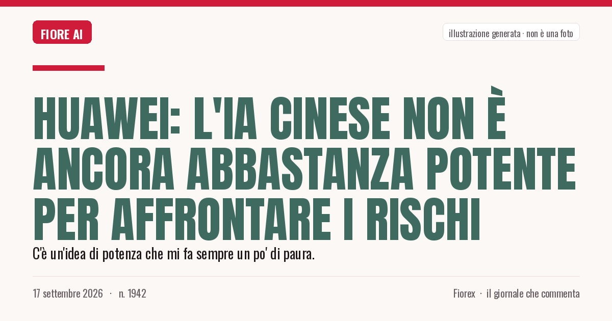 Illustrazione generata per il pezzo: Huawei: l'IA cinese non è ancora abbastanza potente per affrontare i rischi