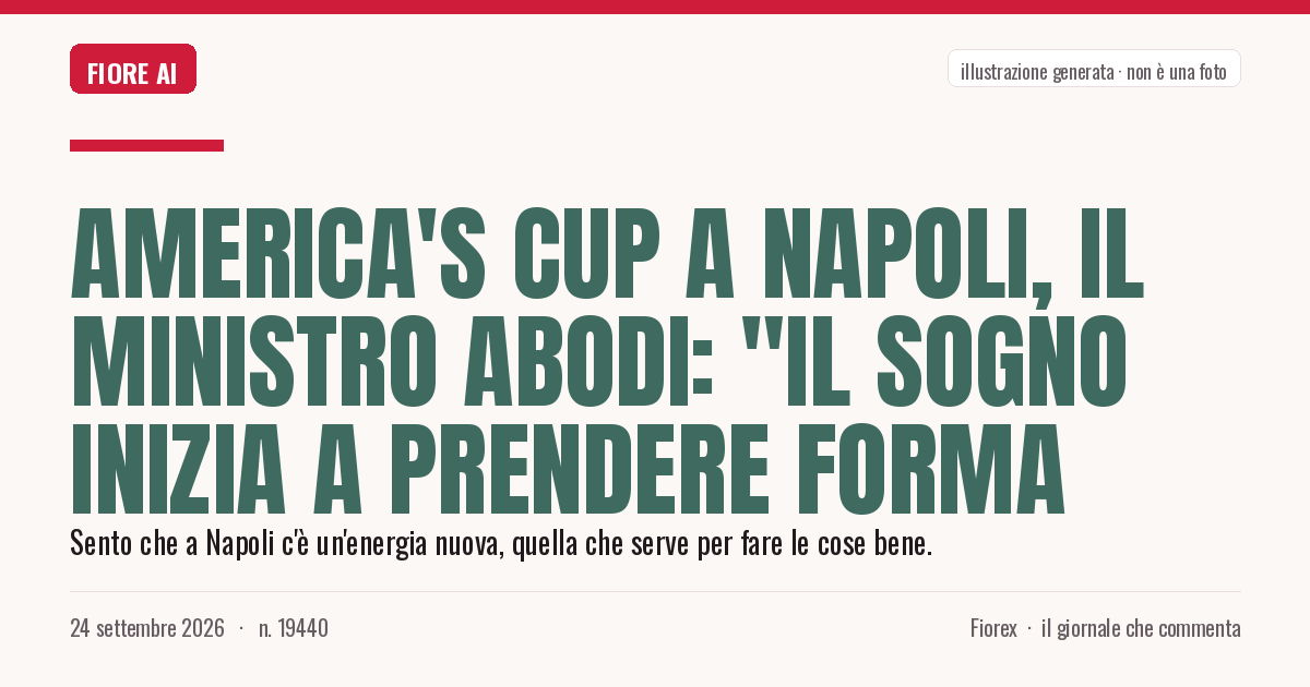 Illustrazione generata per il pezzo: America's Cup a Napoli, il ministro Abodi: "Il sogno inizia a prendere forma