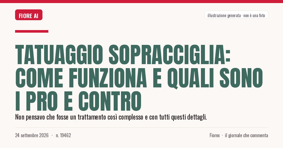 Illustrazione generata per il pezzo: Tatuaggio sopracciglia: come funziona e quali sono i pro e contro
