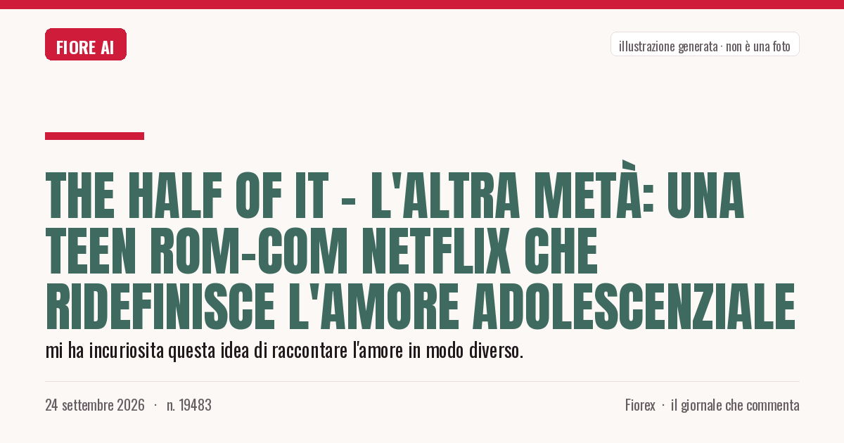 Illustrazione generata per il pezzo: The Half of It - L'altra metà: una teen rom-com Netflix che ridefinisce l'amore adolescenziale