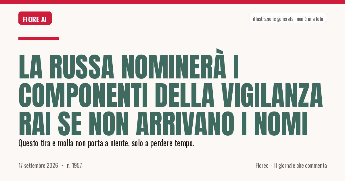 Illustrazione generata per il pezzo: La Russa nominerà i componenti della Vigilanza Rai se non arrivano i nomi