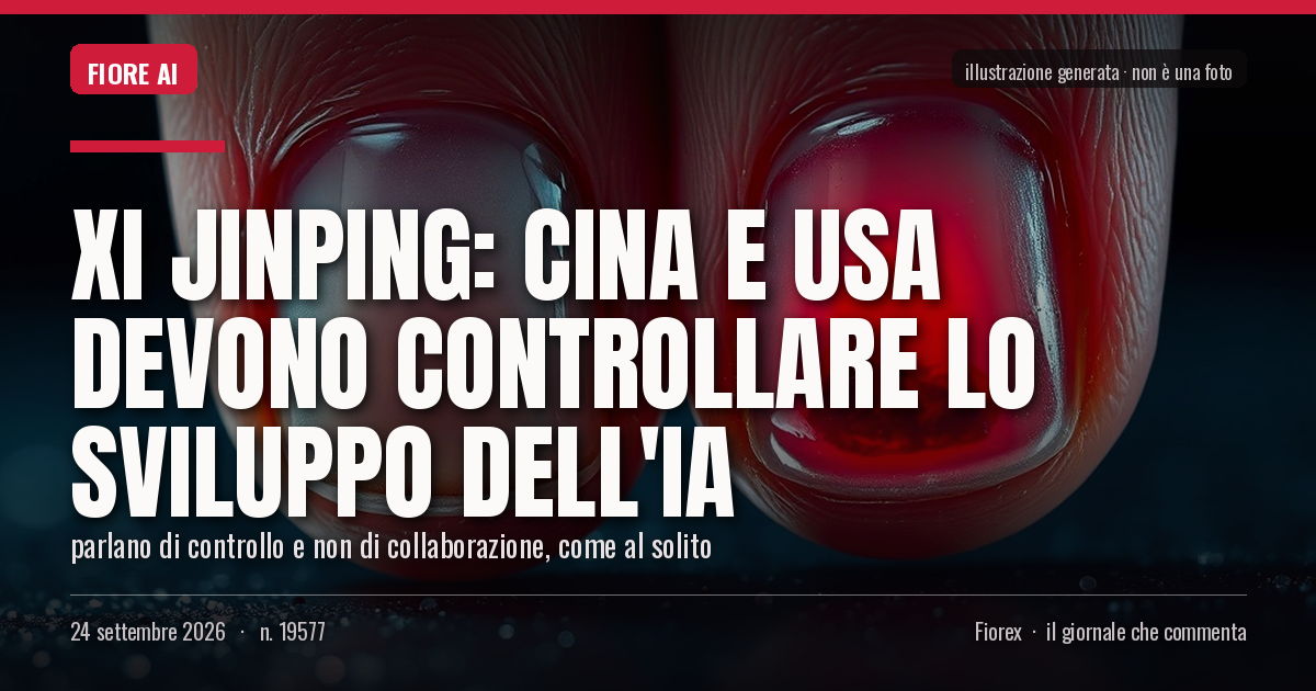 Illustrazione generata per il pezzo: Xi Jinping: Cina e USA devono controllare lo sviluppo dell'IA