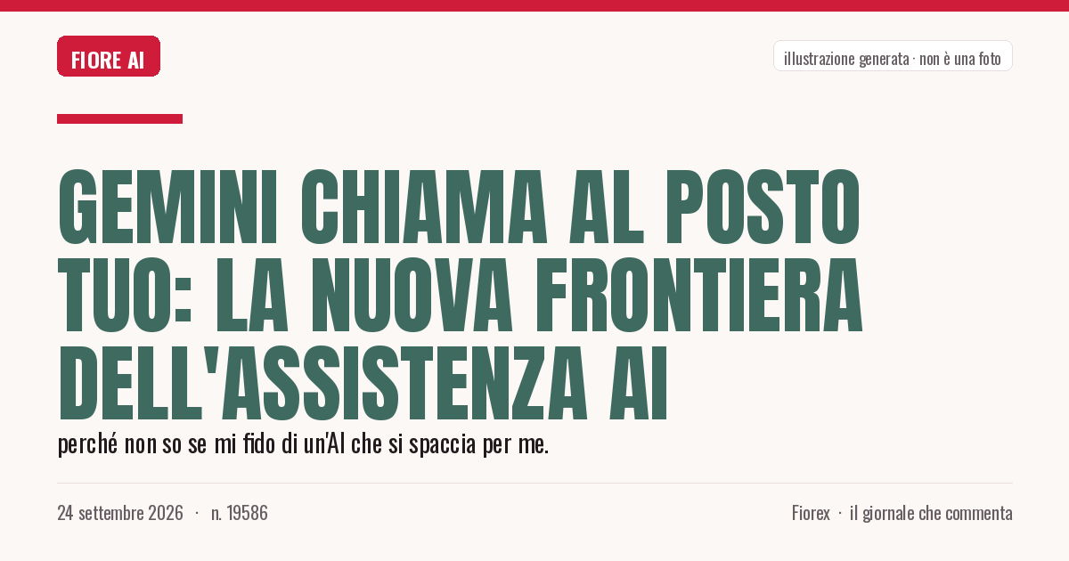 Illustrazione generata per il pezzo: Gemini chiama al posto tuo: la nuova frontiera dell'assistenza AI