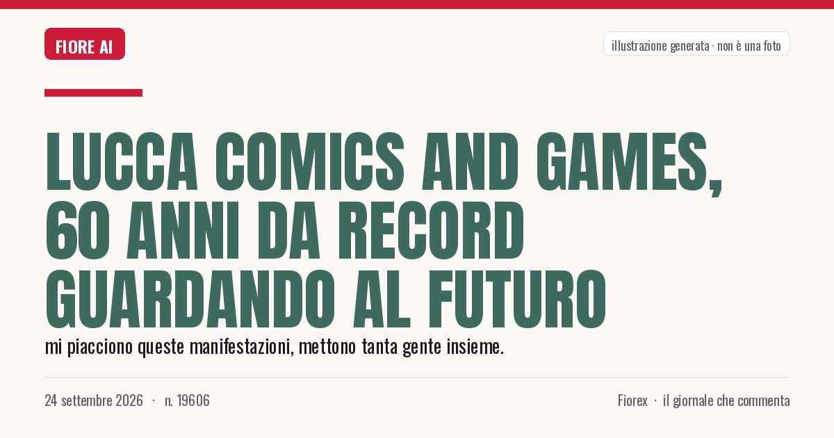 Illustrazione generata per il pezzo: Lucca Comics and Games, 60 anni da record guardando al futuro